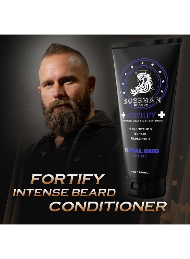 bossman Fortify Intense Beard Conditioner for Men (Royal Oud Scent) – Moisturizes, Replenishes & Protects with Natural Ingredients – Thicker Formula, Made in USA - Image 4