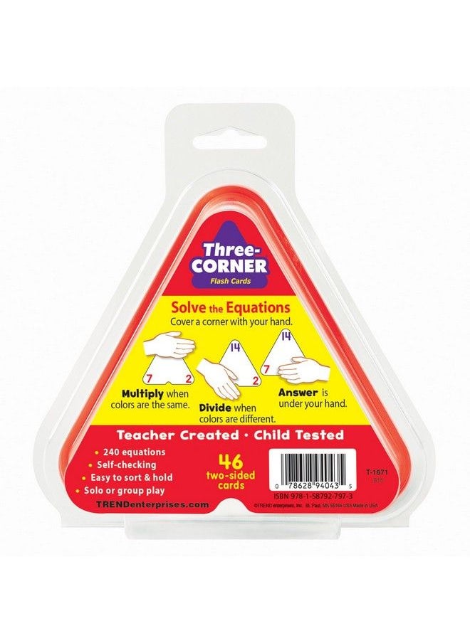 Trend Enterprises - : Three Corner Multiplication And Division Flash Cards Interactive Self Checking Cards Exciting Way For Everyone To Learn 46 Two Sided Cards Included Ages 8 And Up - Image 1
