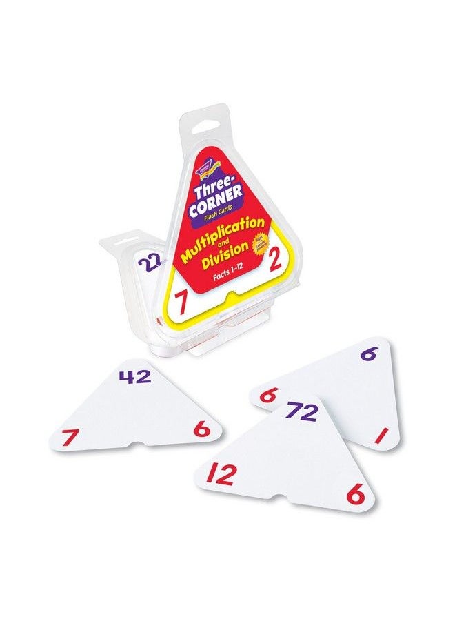 Trend Enterprises - : Three Corner Multiplication And Division Flash Cards Interactive Self Checking Cards Exciting Way For Everyone To Learn 46 Two Sided Cards Included Ages 8 And Up - Image 1