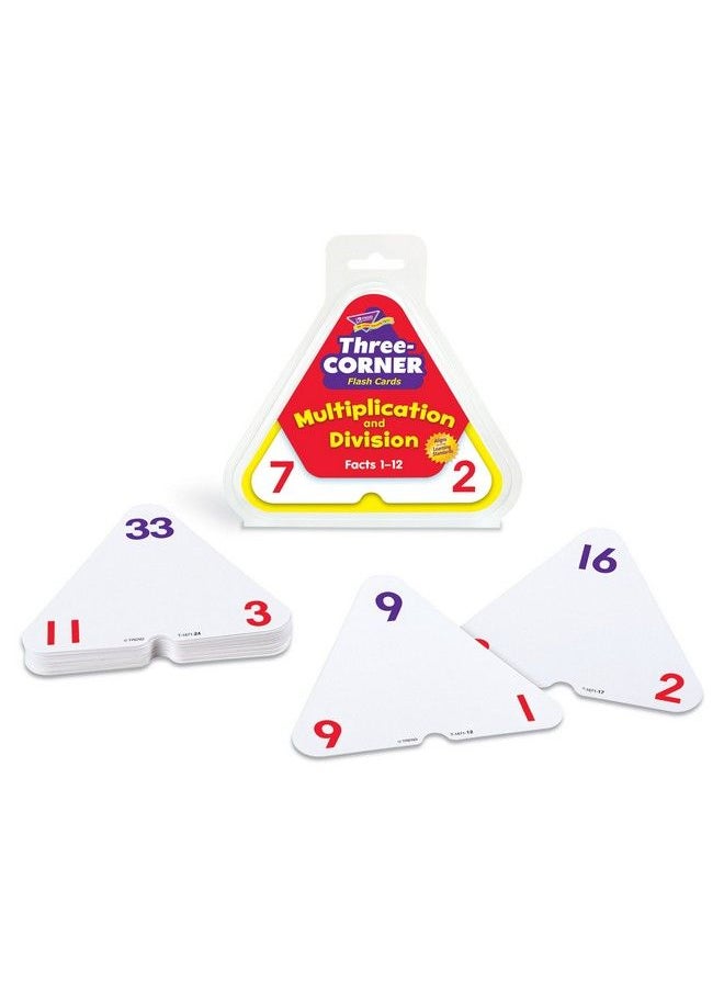 Trend Enterprises - : Three Corner Multiplication And Division Flash Cards Interactive Self Checking Cards Exciting Way For Everyone To Learn 46 Two Sided Cards Included Ages 8 And Up - Image 1