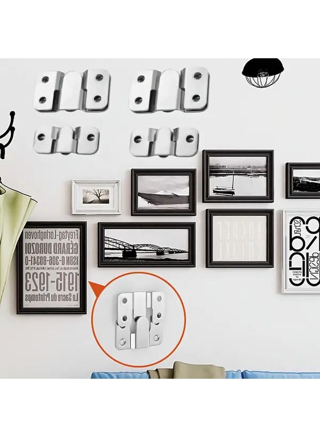 12pcs Small Stainless Steel Z Brackets Heavy Duty Interlocking Frame Hooks Shelf Supports - Image 2