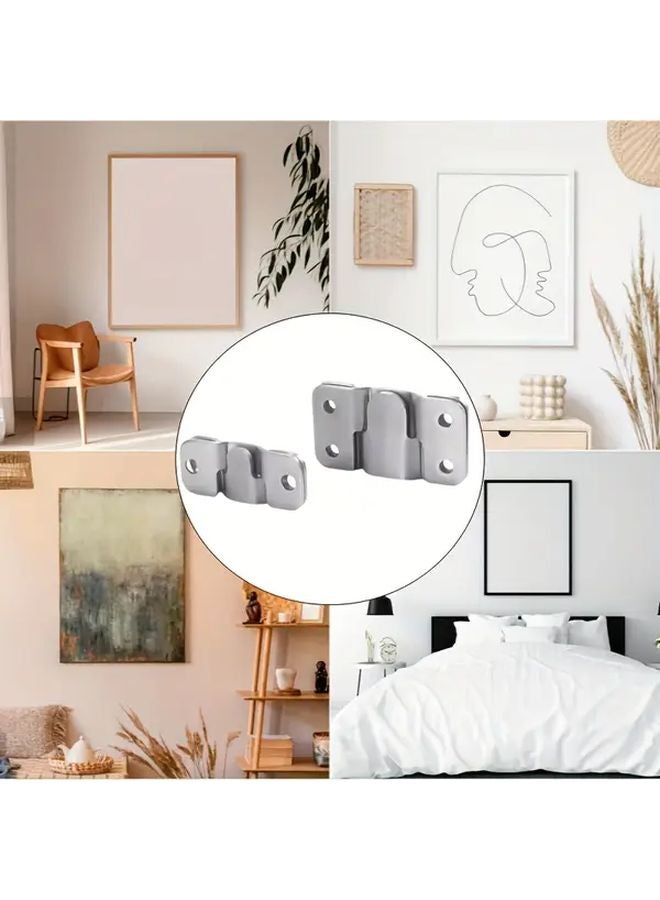 12pcs Small Stainless Steel Z Brackets Heavy Duty Interlocking Frame Hooks Shelf Supports - Image 3