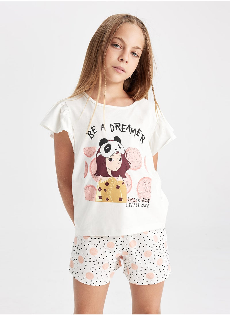 DeFacto - Printed Short Sleeve Shirt Pajama Set - Image 1