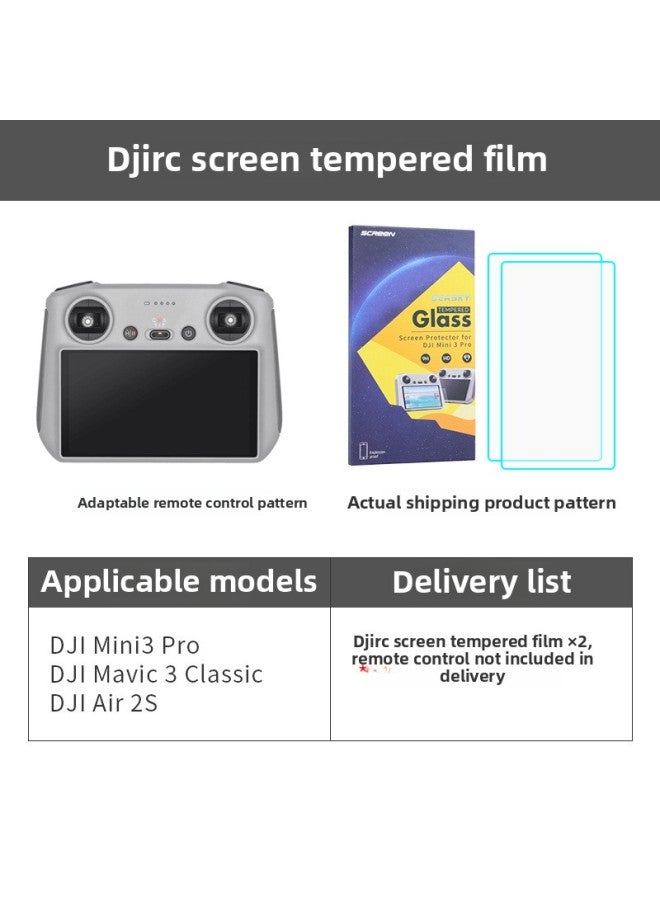Used For DJI Mini3Pro With Screen Remote Control Hood Rc Screen Protection Cover Drone Accessories-Color:For DJI Rc Screen Tempered Film Two Pieces-Specifications:For DJI Mini3Pro  - Image 1