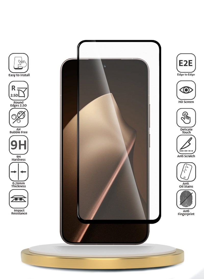 Wtech Xiaomi 15T Pro 5G 2025 Premium E2E Series Full Glue Full Cover Tempered Glass Screen Protector (MSGECN) - Clear/Black - Image 2