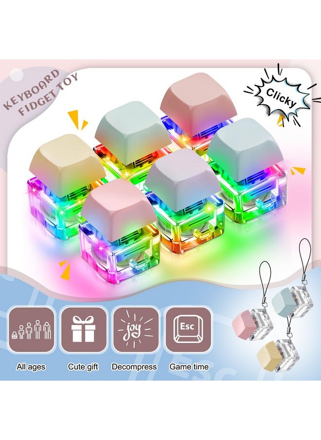 Taiyin Taiyin 6 Pcs Decompression Toys Keyboard Clicker Toy Keyboard Cube Toy Mechanical Key Toy Keyboard Button Stress Relief for Adult Gifts to Relief Pass Time (Single)  - Image 3