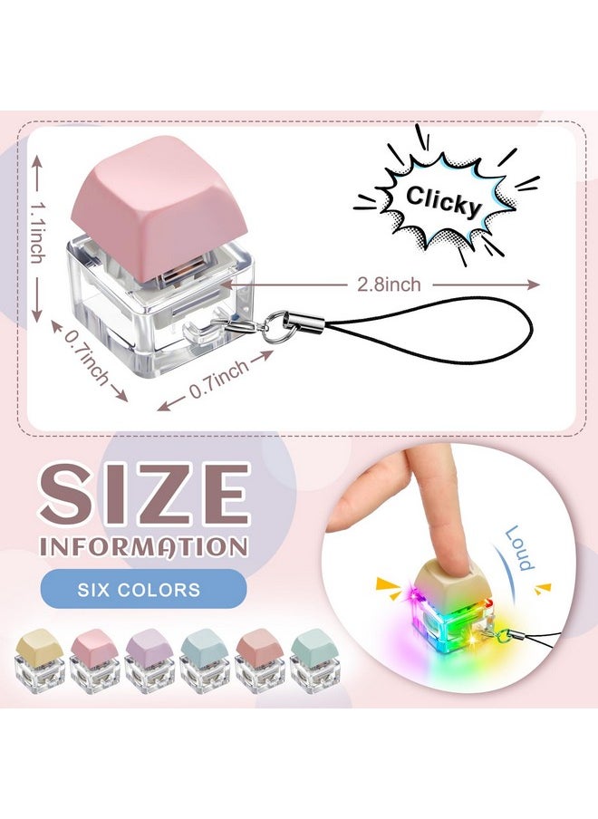 Taiyin Taiyin 6 Pcs Decompression Toys Keyboard Clicker Toy Keyboard Cube Toy Mechanical Key Toy Keyboard Button Stress Relief for Adult Gifts to Relief Pass Time (Single)  - Image 2