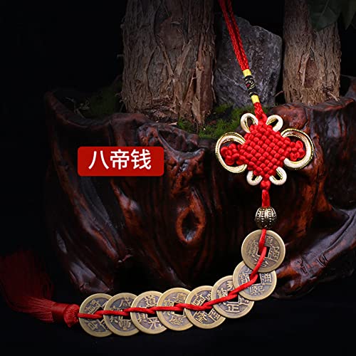 DDJYP 2 Pcs(8 Coins) Chinese Feng Shui Lucky Coins Brass Money Coins with Red Enless Knot Decoration for Longevity Travel Safely Wealth Success Luck Chinese New Year Emperor Money Home Office Decorations - Image 3