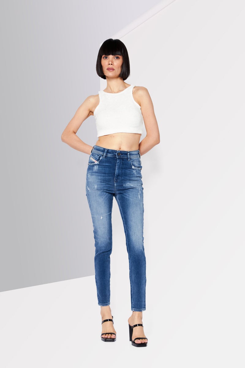 DIESEL Women 1984 SLANDY Super Skinny Fit Washed Stretchable Jeans, Blue - Image 2