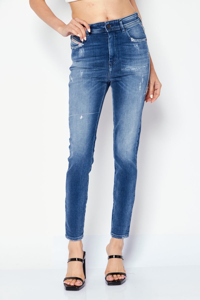 DIESEL Women 1984 SLANDY Super Skinny Fit Washed Stretchable Jeans, Blue - Image 1