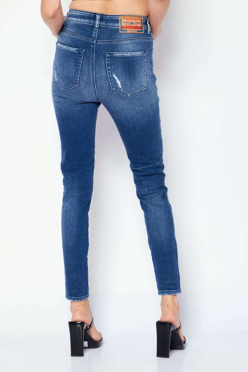 DIESEL Women 1984 SLANDY Super Skinny Fit Washed Stretchable Jeans, Blue - Image 4