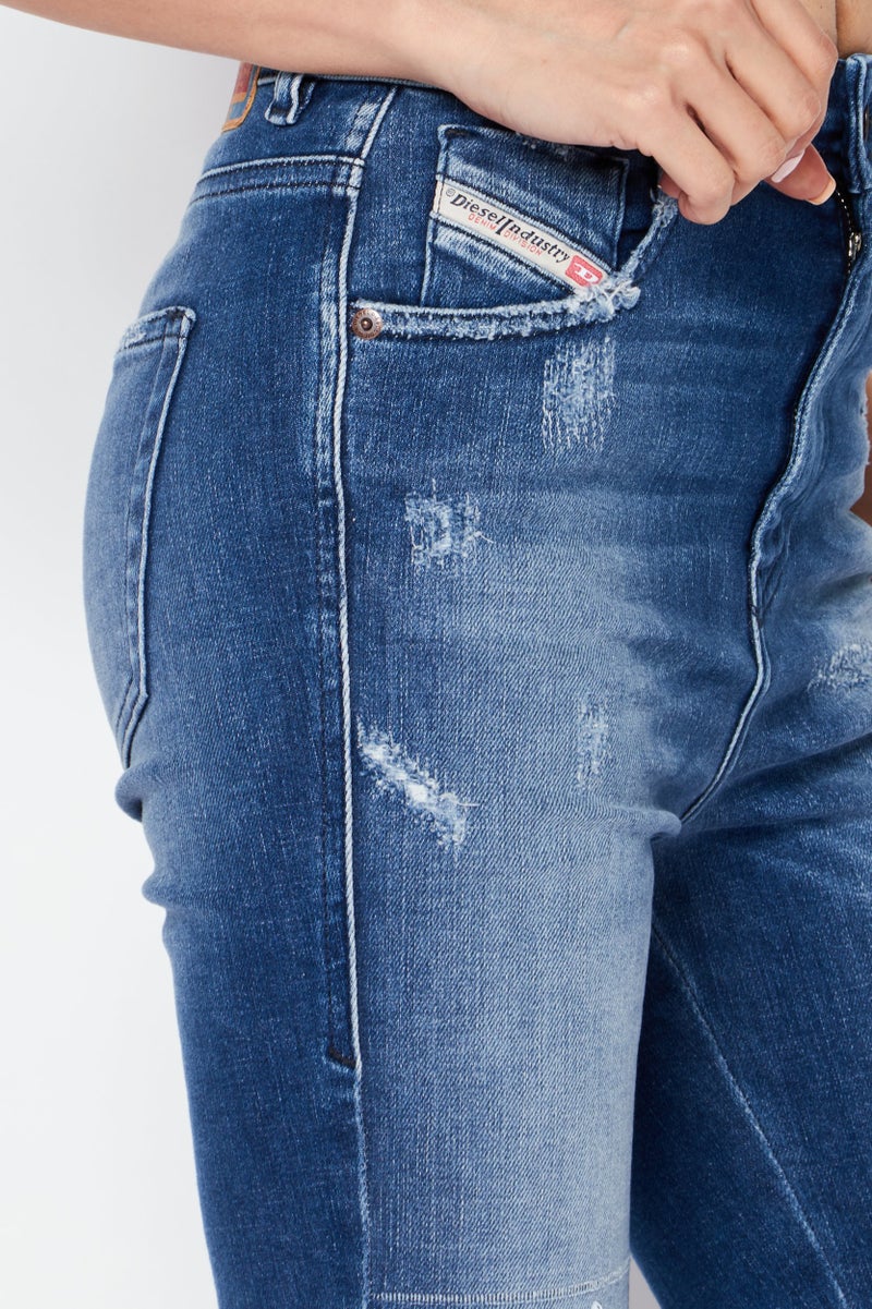 DIESEL Women 1984 SLANDY Super Skinny Fit Washed Stretchable Jeans, Blue - Image 3