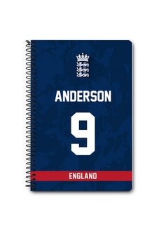 Designer A5 Spiral Notebook Memo Notepad Journal Player - James Anderson, Jersey Number -9 (With Logo)