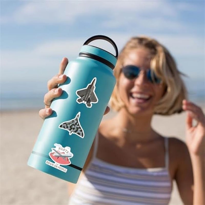 50Pcs Aircraft and Helicopter Stickers Fighter Aircraft Stickers, Vinyl Waterproof Stickers Birthday Stickers for Teens Girls Kids (Aircraft) - Image 3