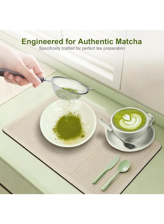 Arabest 3pcs Matcha Sifter - Precision 30-Mesh Stainless Steel Fine Powder Strainer, Wooden Handle, 3-Inch Small Metal Sieve for Tea Ceremony & Cocoa, Hand Wash Recommended - Image 2