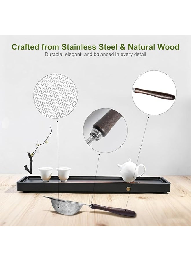 Arabest 3pcs Matcha Sifter - Precision 30-Mesh Stainless Steel Fine Powder Strainer, Wooden Handle, 3-Inch Small Metal Sieve for Tea Ceremony & Cocoa, Hand Wash Recommended - Image 3