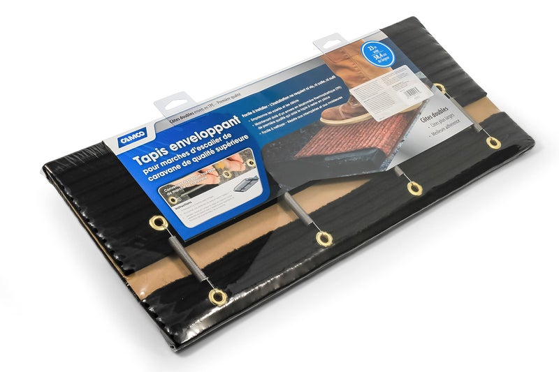 Camco سجادة خطوات كامكو 42953 (محيط مزدوج محزز، 100% بوليستر (18" x 23") - أسود) - Image 4