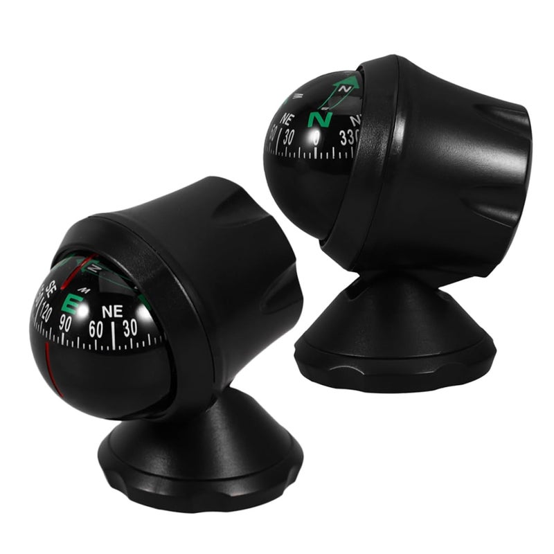 2Pcs Adhesive Car Dashboard Compass for Automotive Boat Windshield Accurate Positioning - Image 2
