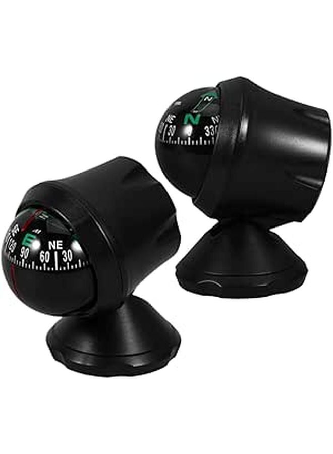 2Pcs Adhesive Car Dashboard Compass for Automotive Boat Windshield Accurate Positioning - Image 1