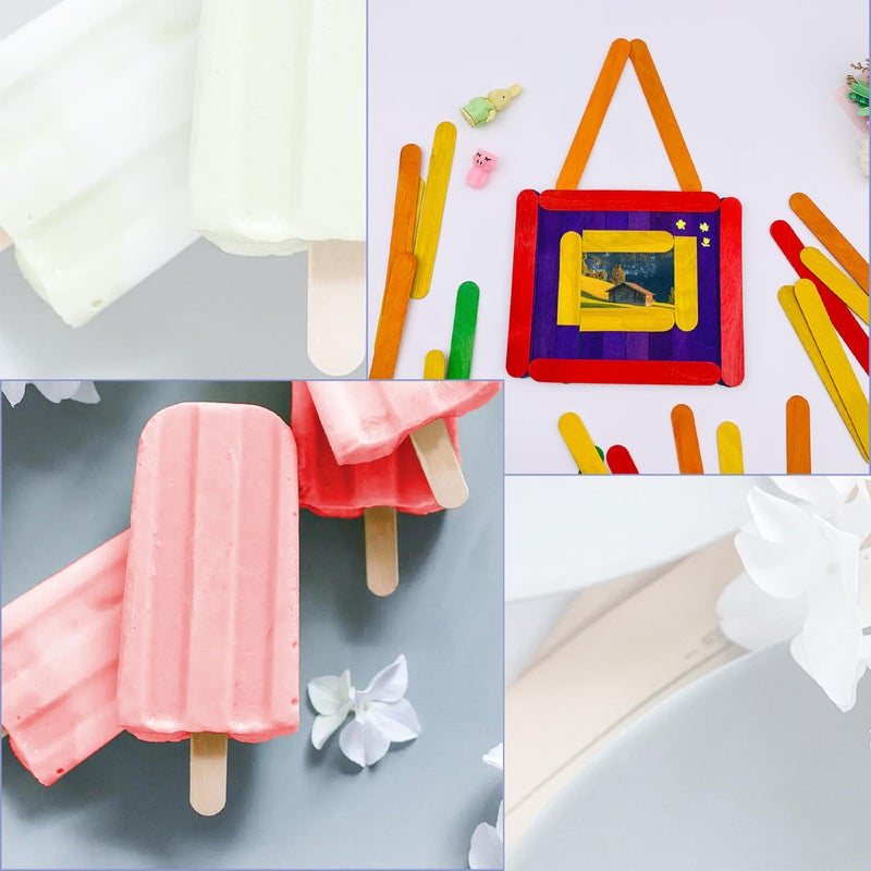 KTOJOY 6â€ 100 Pcs Colored Jumbo Wooden Craft Sticks Wooden Popsicle Colored Craft Sticks Stick 3/4â€Wide Treat Sticks Ice Pop Sticks for DIY Craftsï¼ŒHome Art Projects, Classroom Art Supplies - Image 3