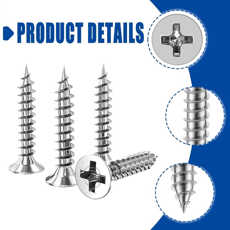 TheMujtaba Stainless Steel Phillips Star Head Screws for Fixing Wood, Plywood, Paster Boards,Screws Dry Wall Screws for Fixing Wood, Plywood, Pasteboards(1 inch, 100) - Image 3