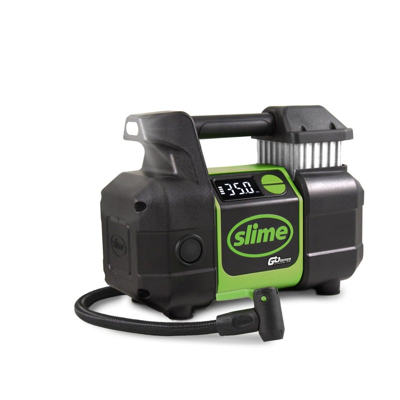 Slime 40086 Tire Inflator Cordless Pro Power Portable Air Compressor Pump Auto ShutOff Lithium Ion Battery and LED Light Rechargeable 3 min inflation - Image 2