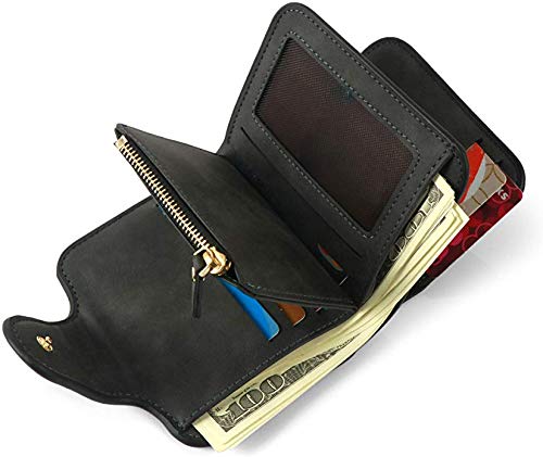 Elios Compact Soft PU Leather Ladies Small Pocket Wallet RFID Blocking | Credit Card Holder |Organizer |Purse |Wallet for Women and Girls with 6 Card Slots (Black) - Image 5