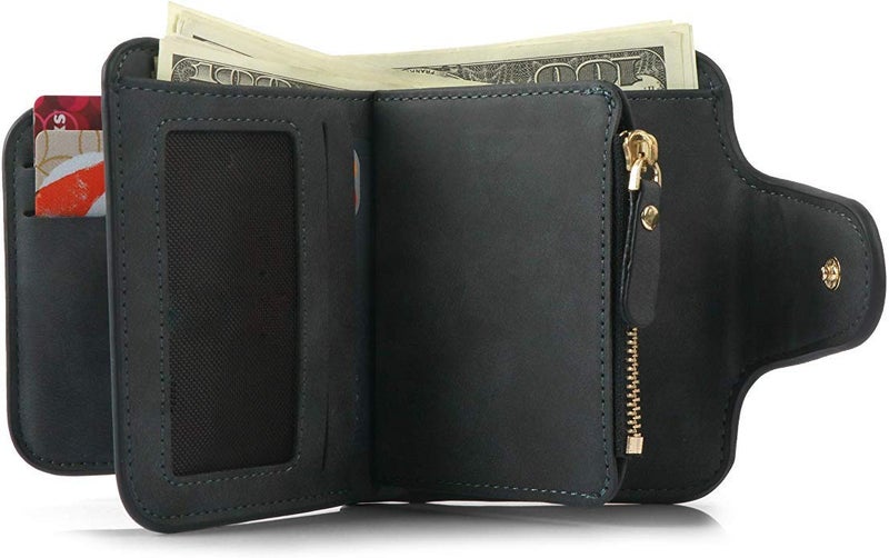 Elios Compact Soft PU Leather Ladies Small Pocket Wallet RFID Blocking | Credit Card Holder |Organizer |Purse |Wallet for Women and Girls with 6 Card Slots (Black) - Image 4