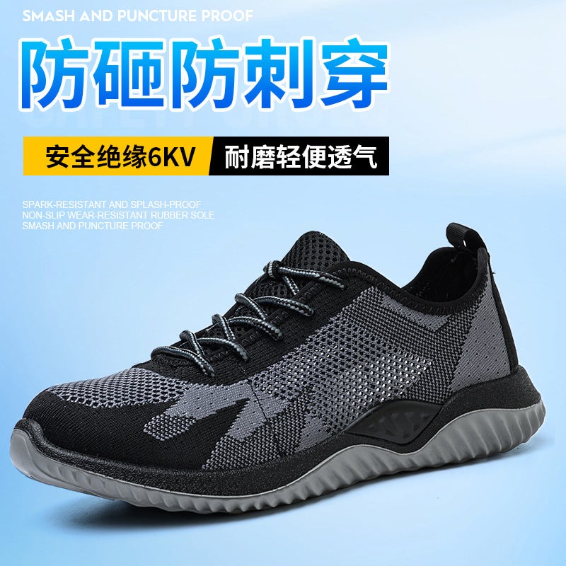 Men's Safety Shoes - Breathable Knit, Anti-Smash & Puncture-Resistant, Insulated Work Shoes, Low-Top - Image 4