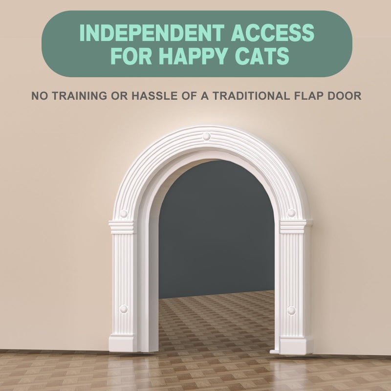 XREY Cat Door for Interior Doors Large - No-Flap, No Training Needed, Fits Cats Up to 25 lbs, Easy Installation in Minutes, Fits 1.25" to 1.75" Thick Solid & Hollow Doors - Image 4