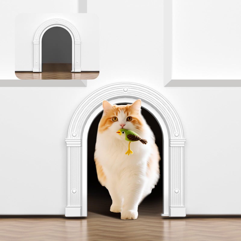 XREY Cat Door for Interior Doors Large - No-Flap, No Training Needed, Fits Cats Up to 25 lbs, Easy Installation in Minutes, Fits 1.25" to 1.75" Thick Solid & Hollow Doors - Image 1