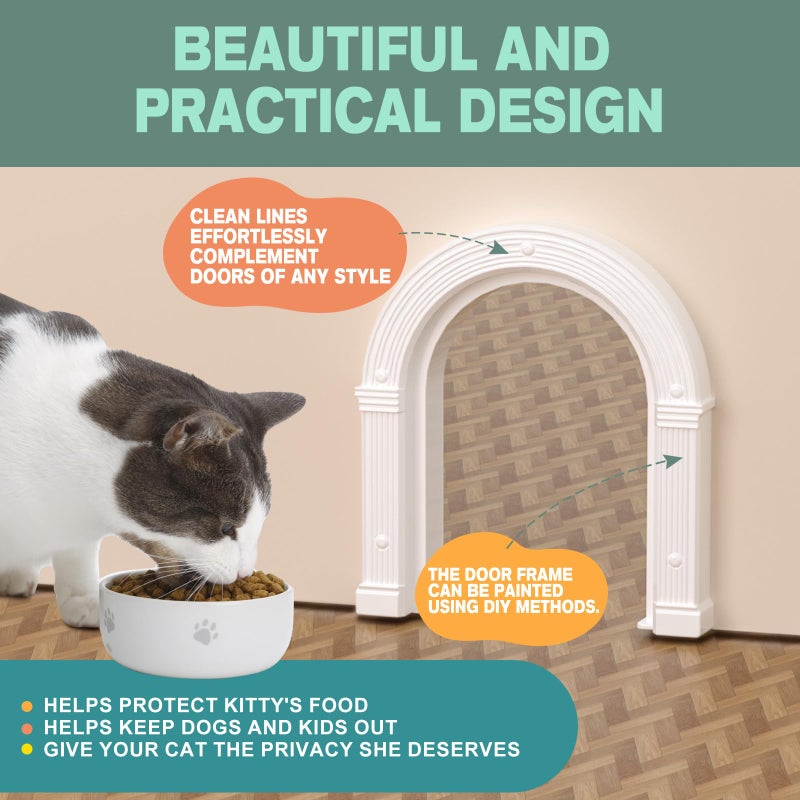 XREY Cat Door for Interior Doors Large - No-Flap, No Training Needed, Fits Cats Up to 25 lbs, Easy Installation in Minutes, Fits 1.25" to 1.75" Thick Solid & Hollow Doors - Image 5