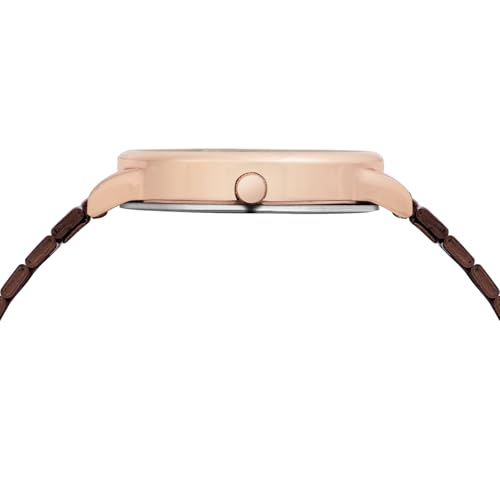 LOUIS DEVIN Brown Metal Chain Analog Wrist Watch for Women (Green Dial) | LD-CP188-GRN-BWCH - Image 4