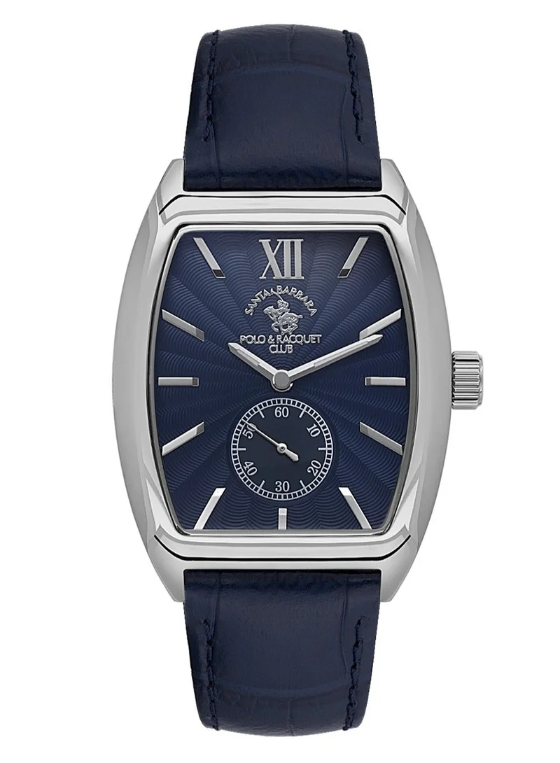 SANTA BARBARA POLO & RACQUET CLUB Santa Barbara Polo & Racquet Club - Noble Men's Watch | Leather Band with Steel Case | Analog | Square Dial | Mineral Glass | Japanese Quartz | Water Resistance 50 Meters