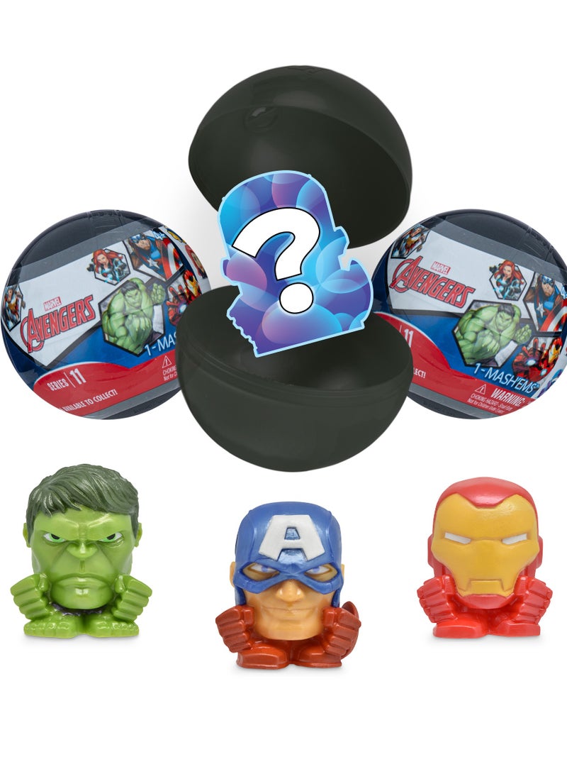MASHEMS Mash’ems Marvel Avengers Surprise Squishy Toy – Series 11 Capsule Ball (1 Piece Only) Gravity Display with Random Character | Marvel Collectible Squishy Toys for Kids 4+ - Image 1