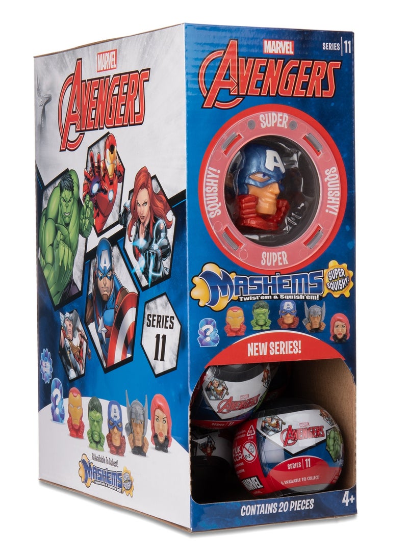 MASHEMS Mash’ems Marvel Avengers Surprise Squishy Toy – Series 11 Capsule Ball (1 Piece Only) Gravity Display with Random Character | Marvel Collectible Squishy Toys for Kids 4+ - Image 5