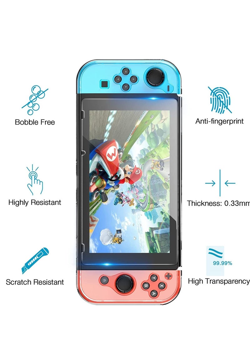 SYOSI - Switch Case Compatible with Fit for Nintendo Switch 9 in 1 Accessories kit with Carrying Case Dockable Protective Case HD Screen Protector and 6pcs Thumb Grips Caps - Image 1