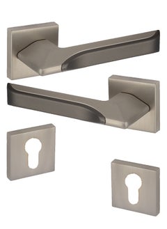 Lozan Heavy Door Handles Pair Silver 