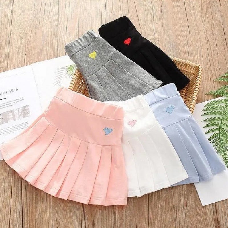Girls' Summer Pleated Skirt Pants With Safety Shorts Children'S Skirt For Medium And Large Children Trendy Girls' Short Skirt - Image 3
