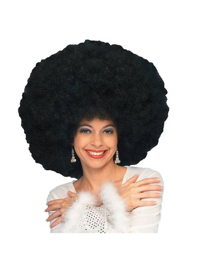 Forum Novelties Adult 70s Disco Deluxe Jumbo Afro Wig, Black, One Size - Image 2