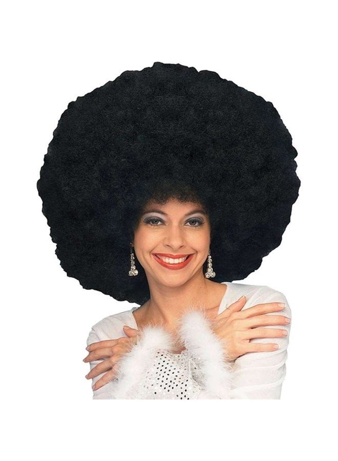 Forum Novelties Adult 70s Disco Deluxe Jumbo Afro Wig, Black, One Size - Image 1