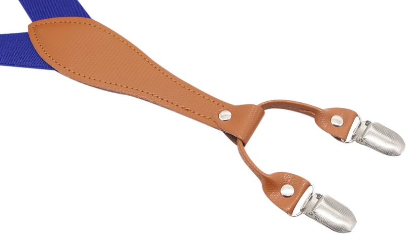 Timiot Mens Suspender Wide Leather 6 Metal Clips Adjustable Straps Y Shape - Image 4