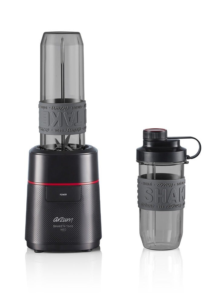 أرزوم Shaken Take Compact Persnal Blender And Smoothie Maker High Build Quality 570ml and 400 ml tritan bottles. 500 W AR1032-b Black 570.0 ml 500.0 W AR1147 Black - Image 2