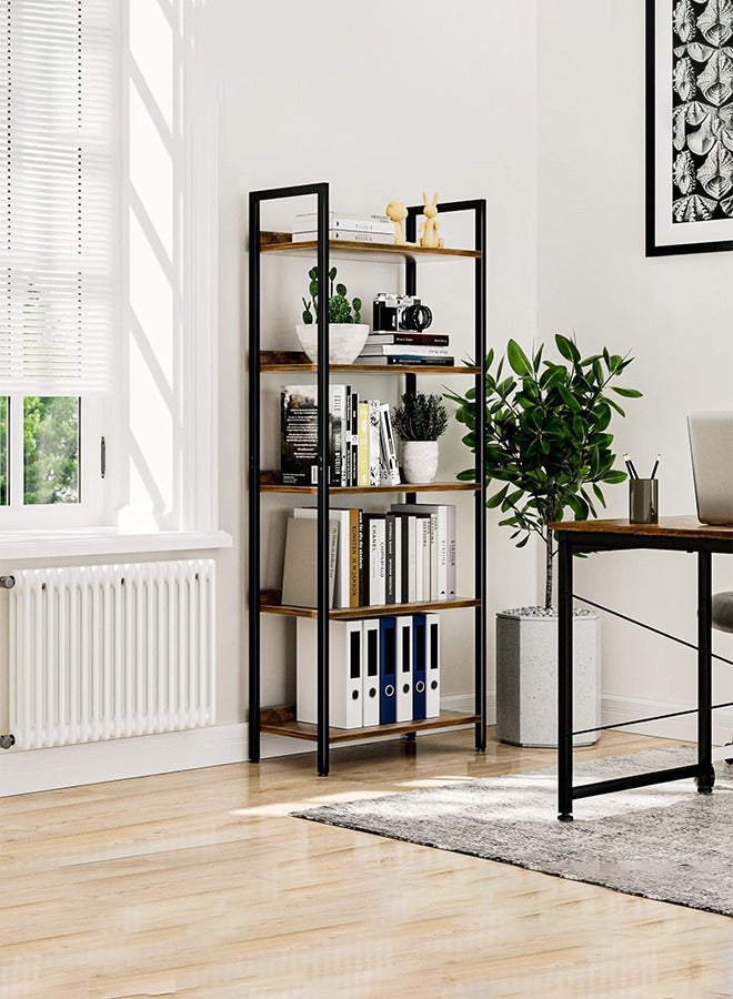 RATSAW 5 Tier Bookshelves Metal Frame Bookcase Free Standing Storage Shelving Organizer Unit for Home Office Bedroom Display Rack for Living Room - Image 5