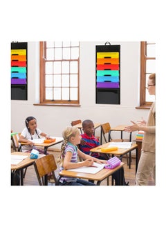 Y&D 2 Pcs Wall File Organizer, Hanging Folders Storage and Classroom Organization with 6 Removable Poly Organizers for Wall, Classroom, School, Home Office  - Image 5