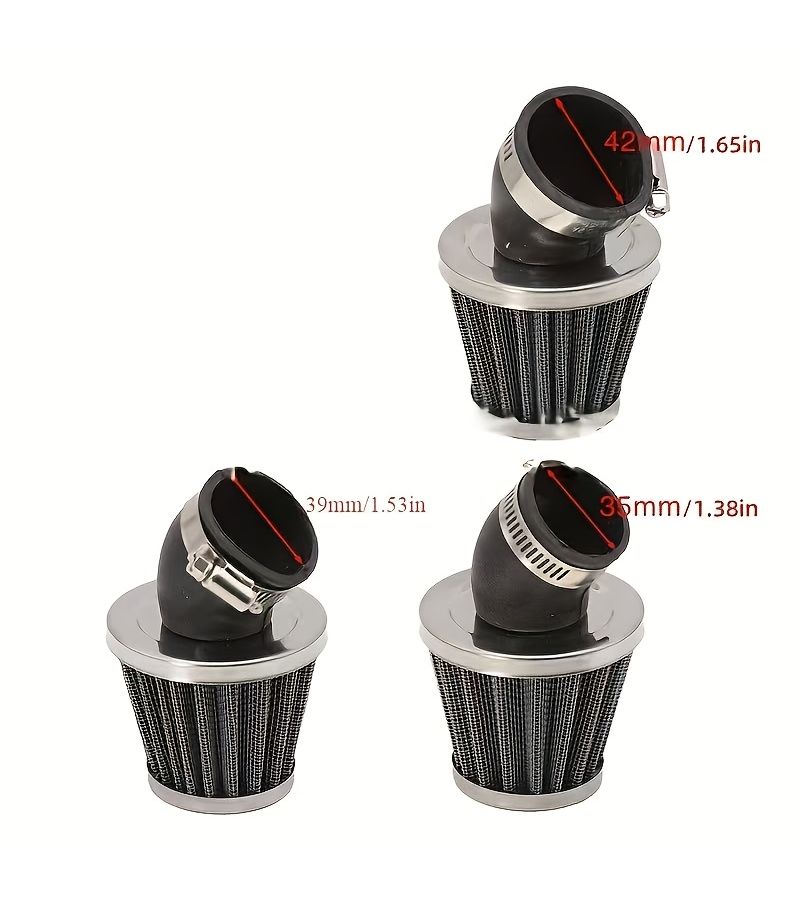 Modified Air Filter 42mm Durable Mushroom Head Motorcycle Oval Air Filter 45 Degree Bend - Image 4