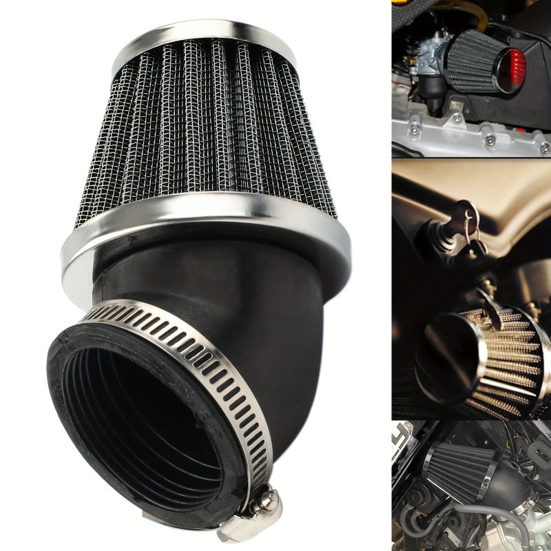 Modified Air Filter 42mm Durable Mushroom Head Motorcycle Oval Air Filter 45 Degree Bend - Image 3