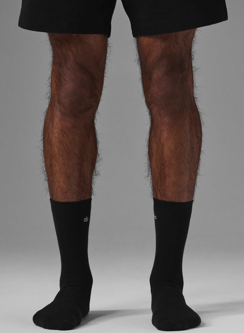 alo mid-tube solid-color socks