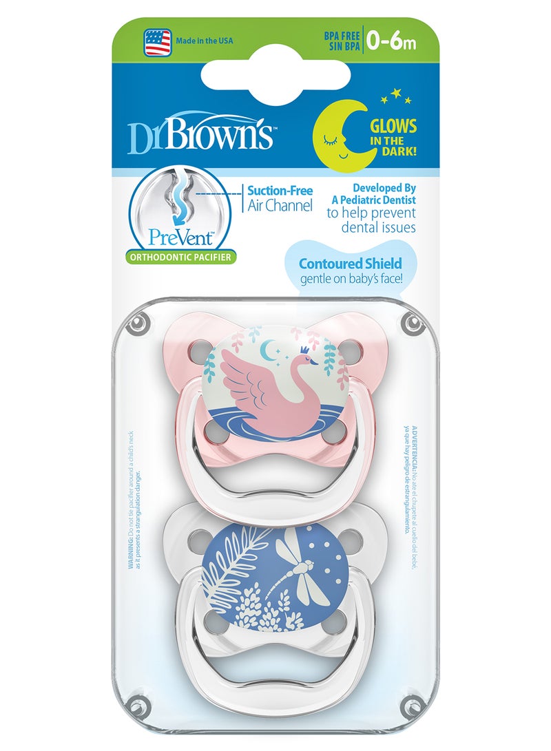 Dr. Brown’s Glow In The Dark Butterfly Shield Pacifier, Pack Of 2 - Image 2