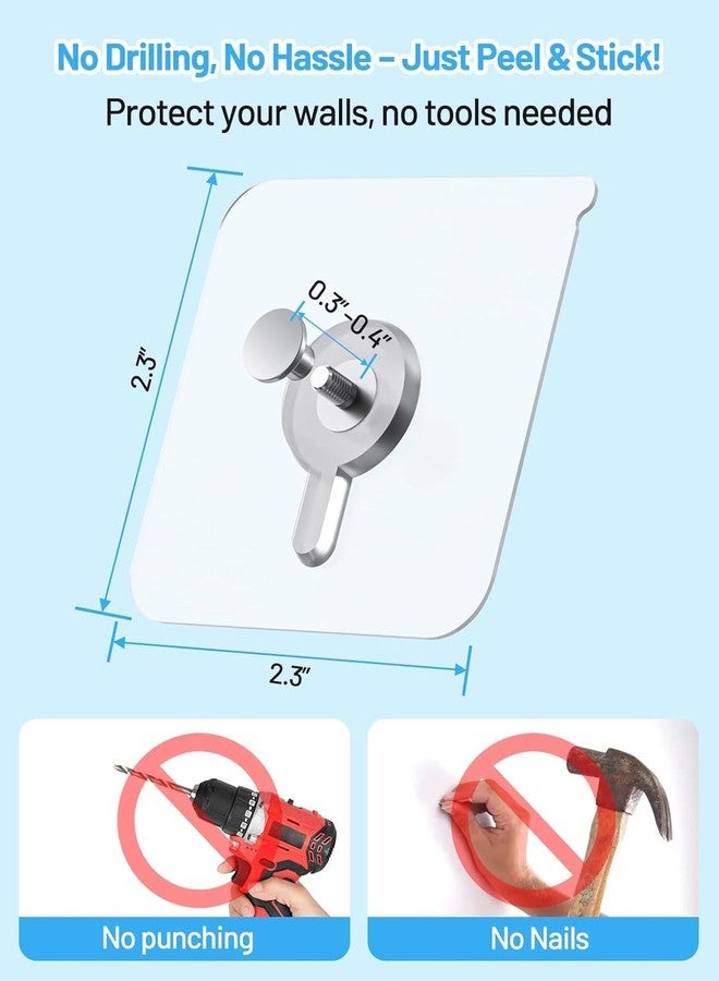 VARENYYA Self Adhesive Hooks for Hanging | Heavy Duty Adhesive Wall Hooks for Wall Heavy Items | Sticker Screw Wall Hook Without Drilling, Nail Free Wall Hooks for Clothes Towels (Frame Hook, 10-pcs) - Image 4